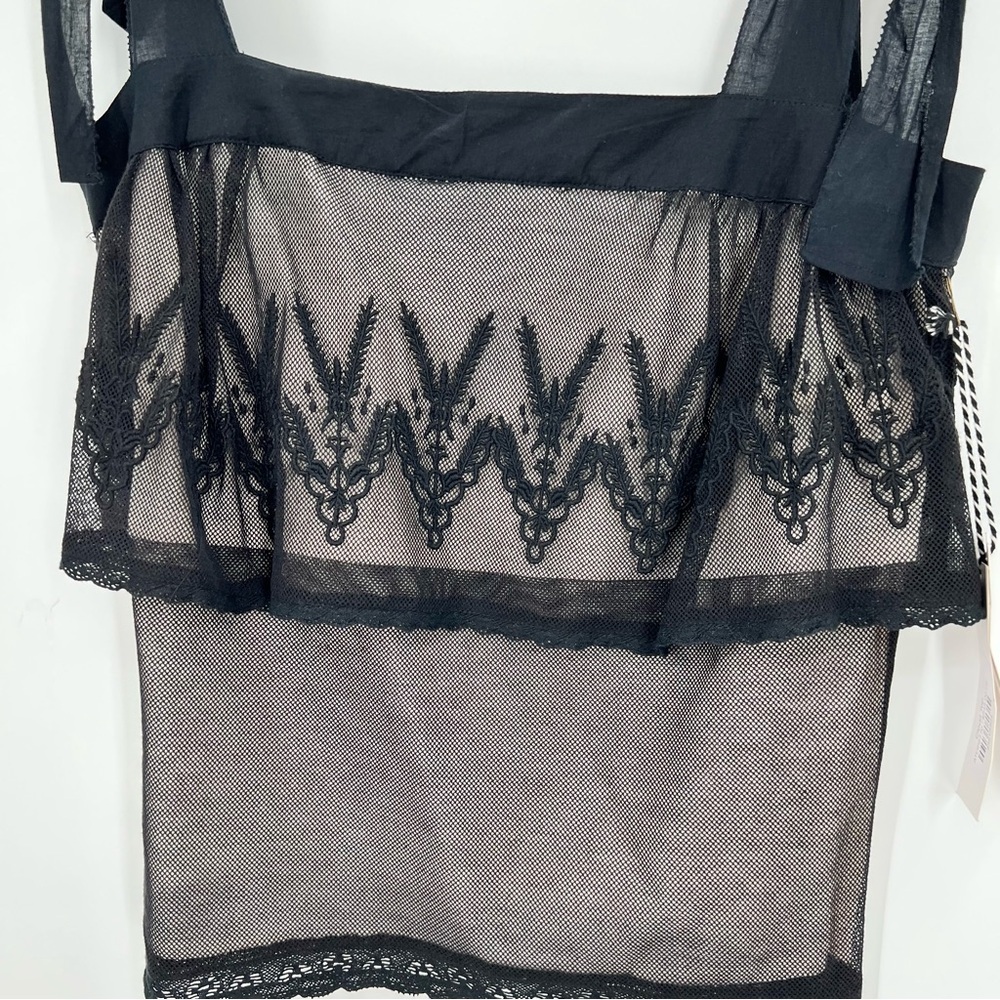 NWT St.Roche Cloud Top Floral Lace Blouse Top Tie Strap Layered Gothic 6 - Picture 4 of 10